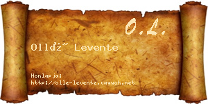 Ollé Levente névjegykártya